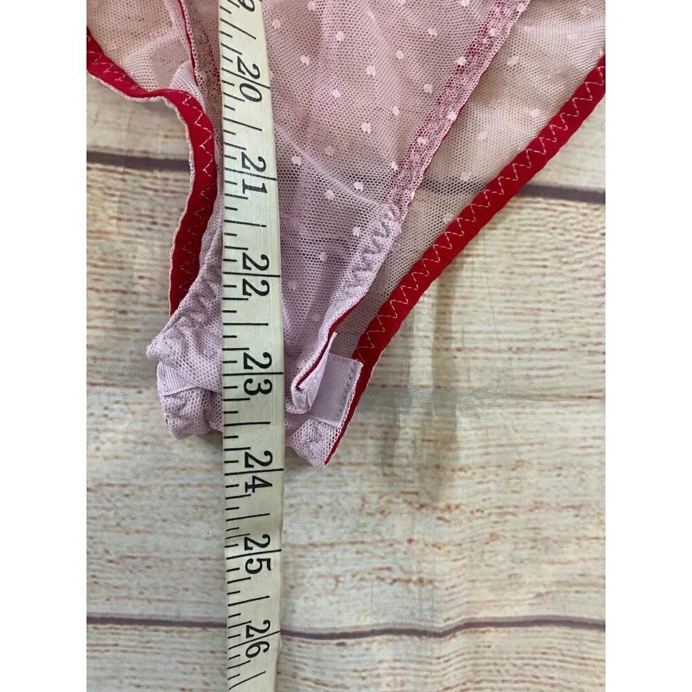 Victoria Secret Women's Rose Bud Dot Wicked Teddy Pink/Red - XS - Picture 9 of 16